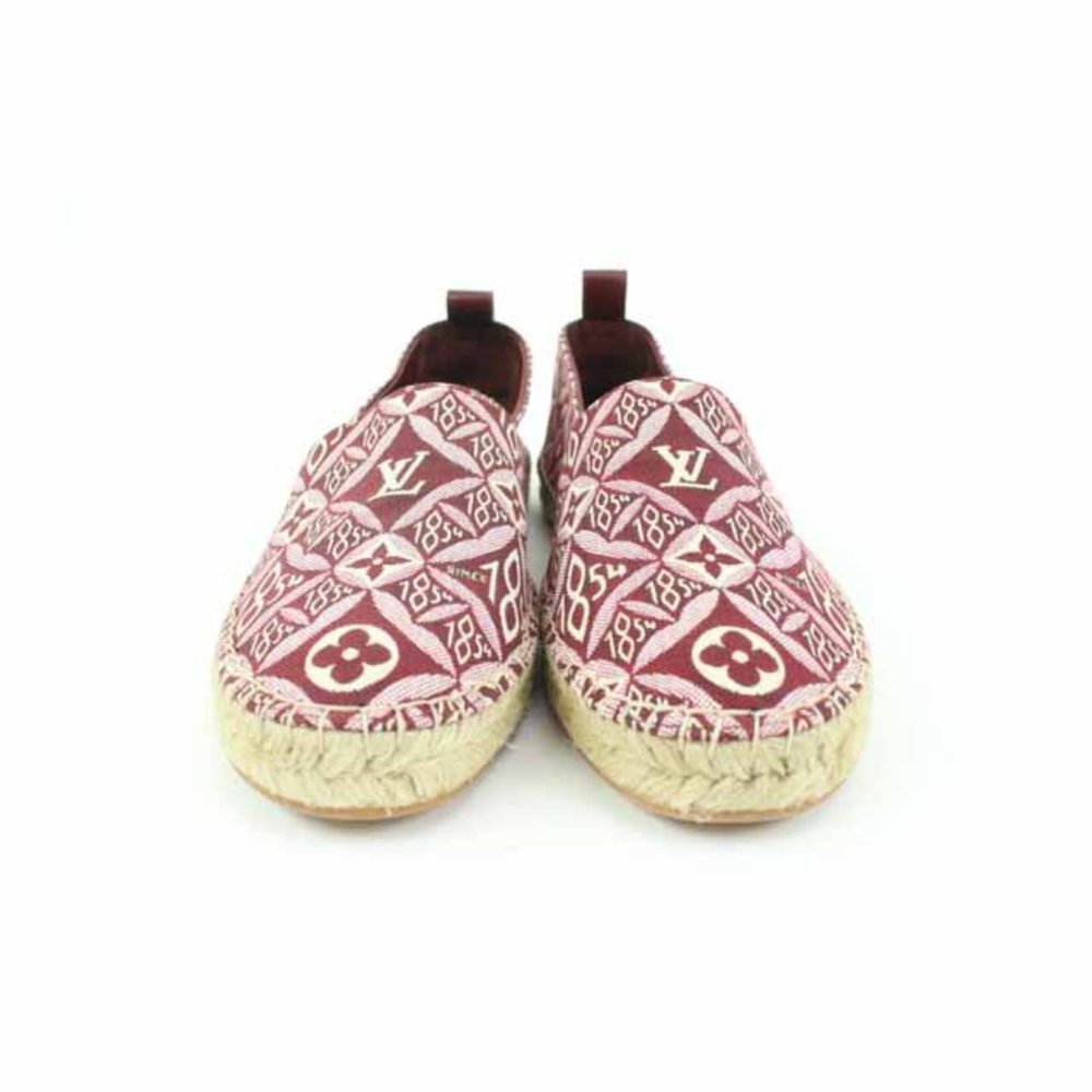Louis Vuitton Sz 39.5 Burgundy Since 1854 Starboard Flat Espadrille s27lv99 - Picture 10 of 12